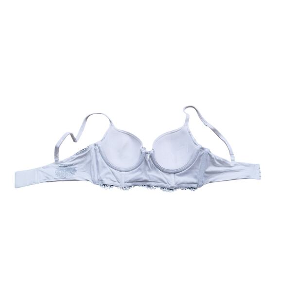 Victoria Secret Body lined Demi Bra white black floral 34B Lingere Romantic Sexy - Picture 4 of 4